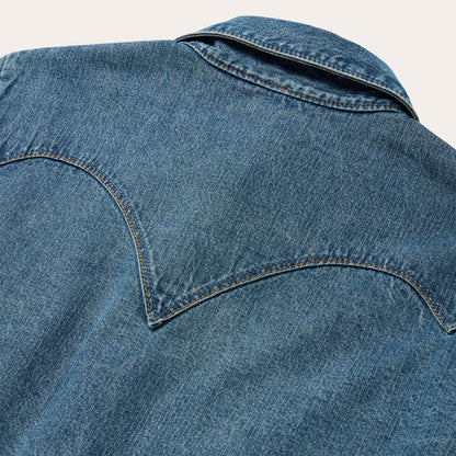 Chocolate Snap Western Denim Shirt | Stetson Blue