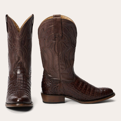 Holliday Caiman Boots | Stetson Tobacco