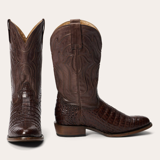 Holliday Caiman Boots | Stetson Tobacco