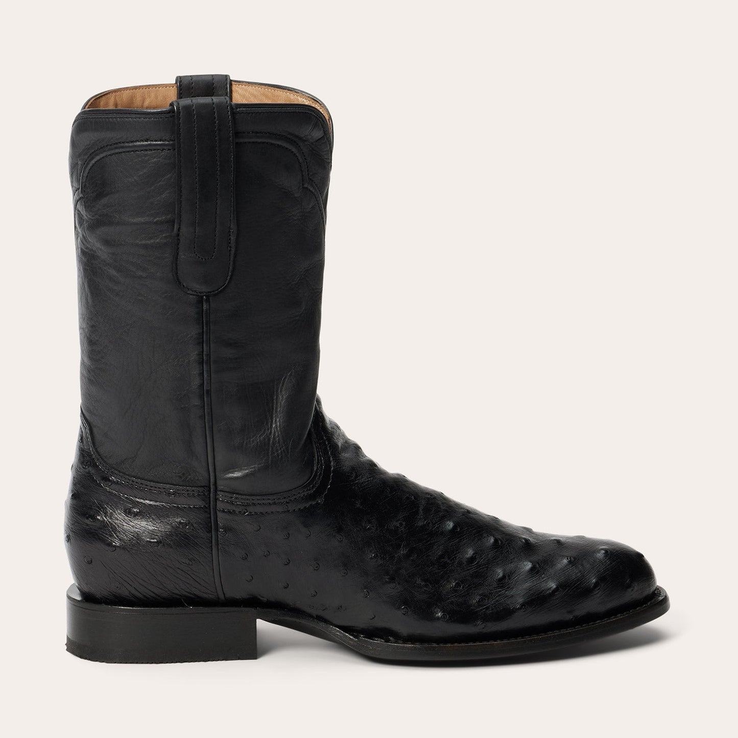 Austin Ostrich Roper Boots | Stetson Black