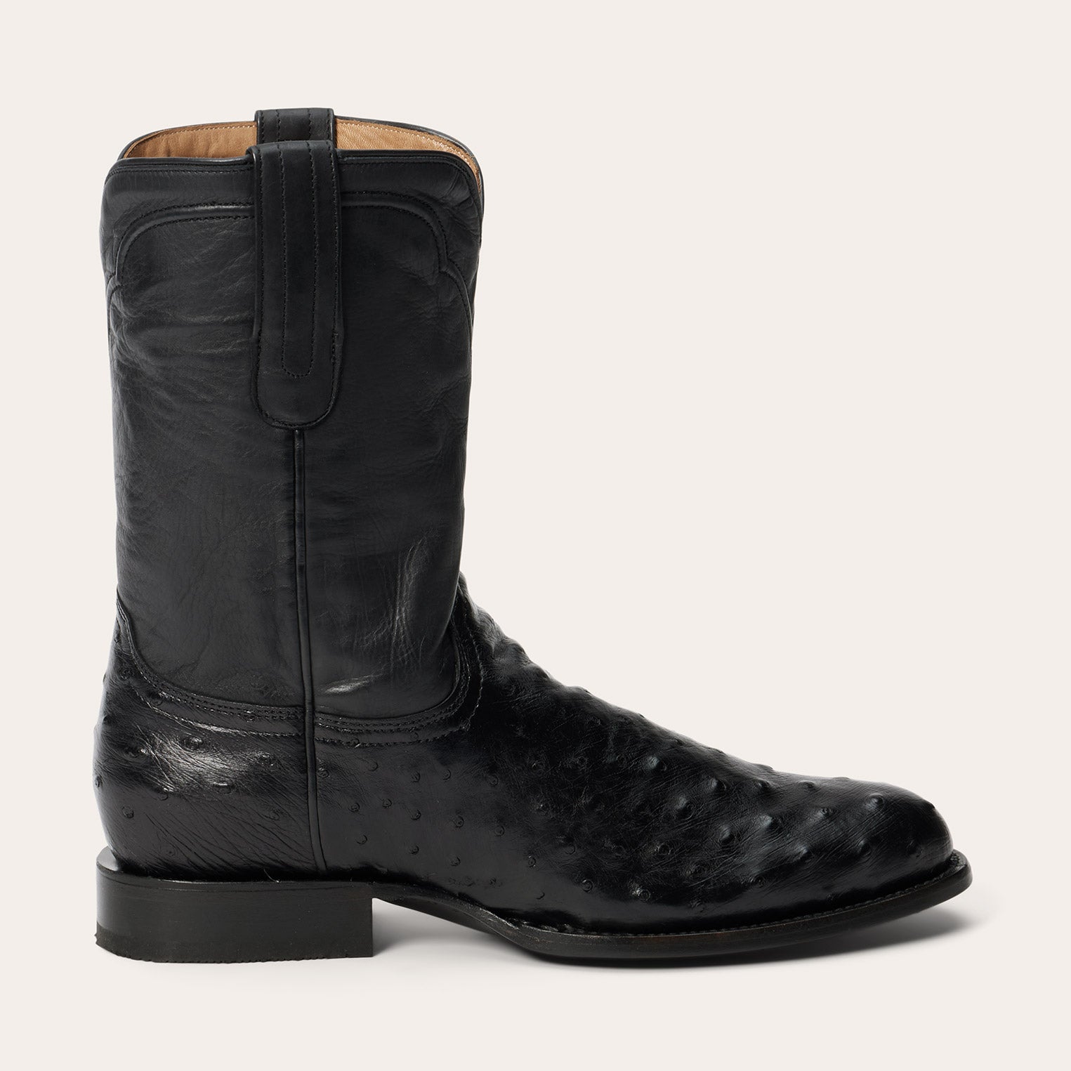 Austin Ostrich Roper Boots | Stetson Black