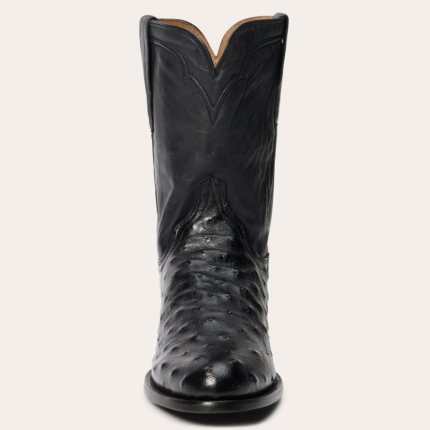 Austin Ostrich Roper Boots | Stetson Black