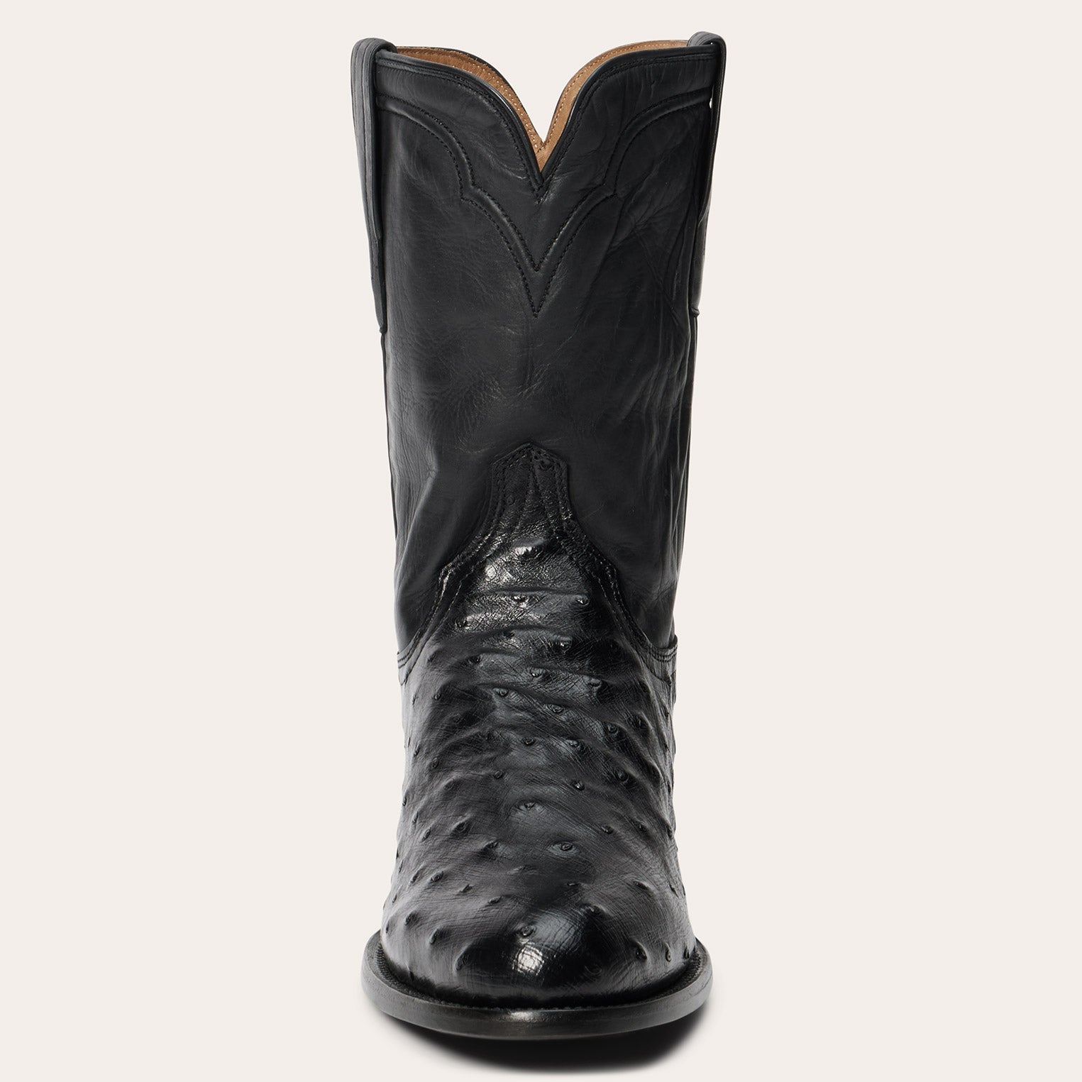 Austin Ostrich Roper Boots | Stetson Black