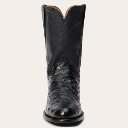 Austin Ostrich Roper Boots | Stetson Black