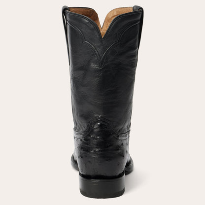 Austin Ostrich Roper Boots | Stetson Black