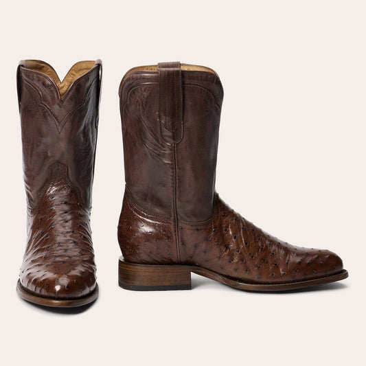 Austin Ostrich Roper Boots | Stetson Tobacco