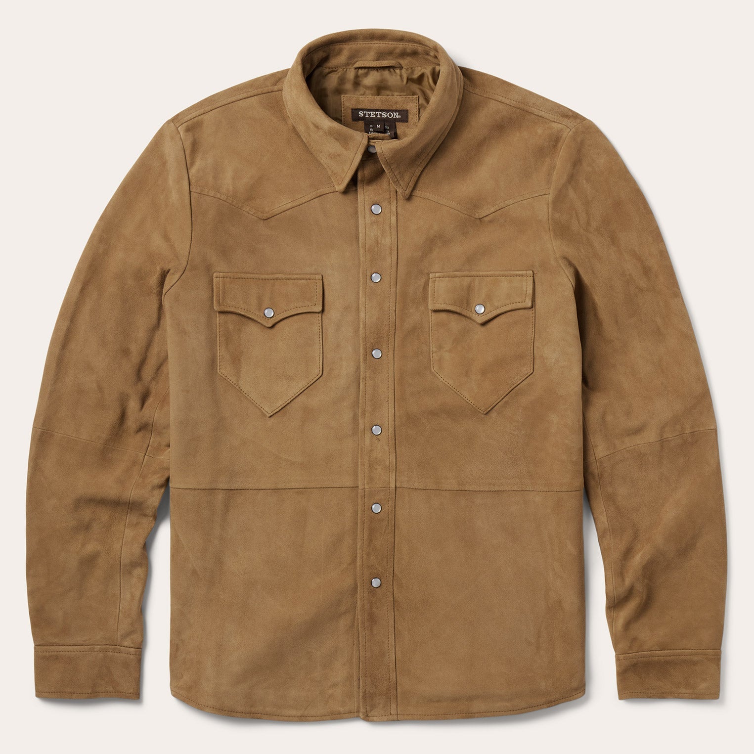 Suede Leather Shirt Jacket | Stetson Brown
