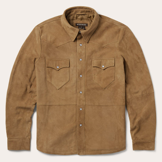 Suede Leather Shirt Jacket | Stetson Brown