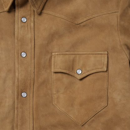 Suede Leather Shirt Jacket | Stetson Brown