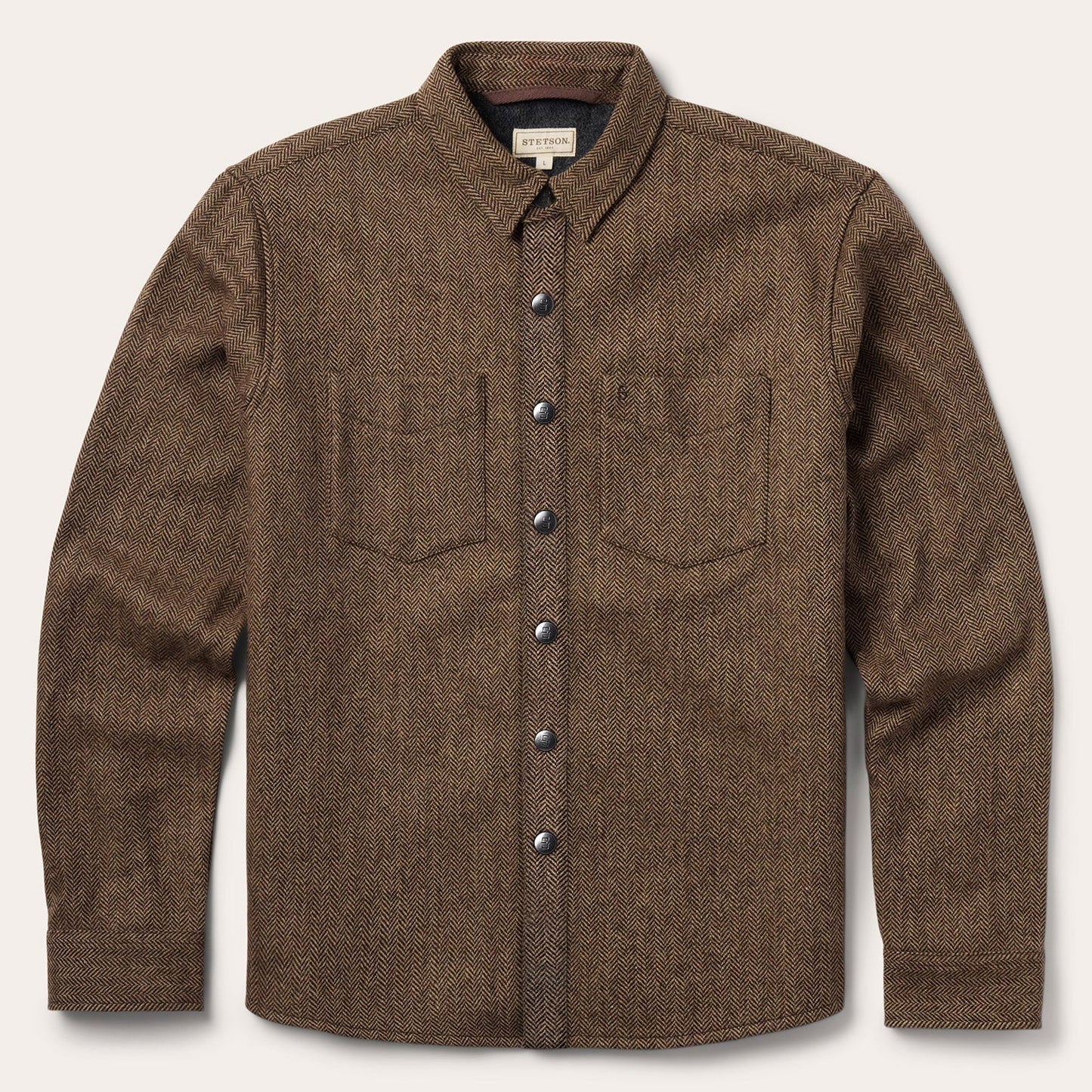 Herringbone Shirt Jacket | Stetson Brown