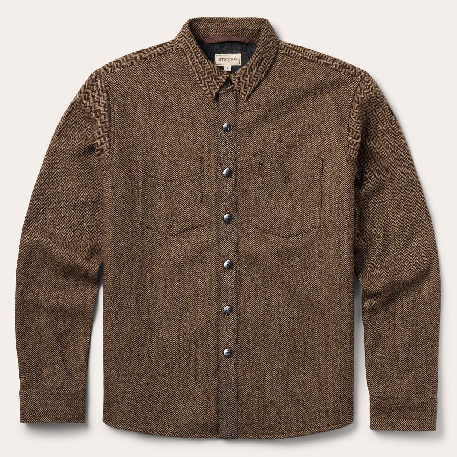 Herringbone Shirt Jacket | Stetson Brown