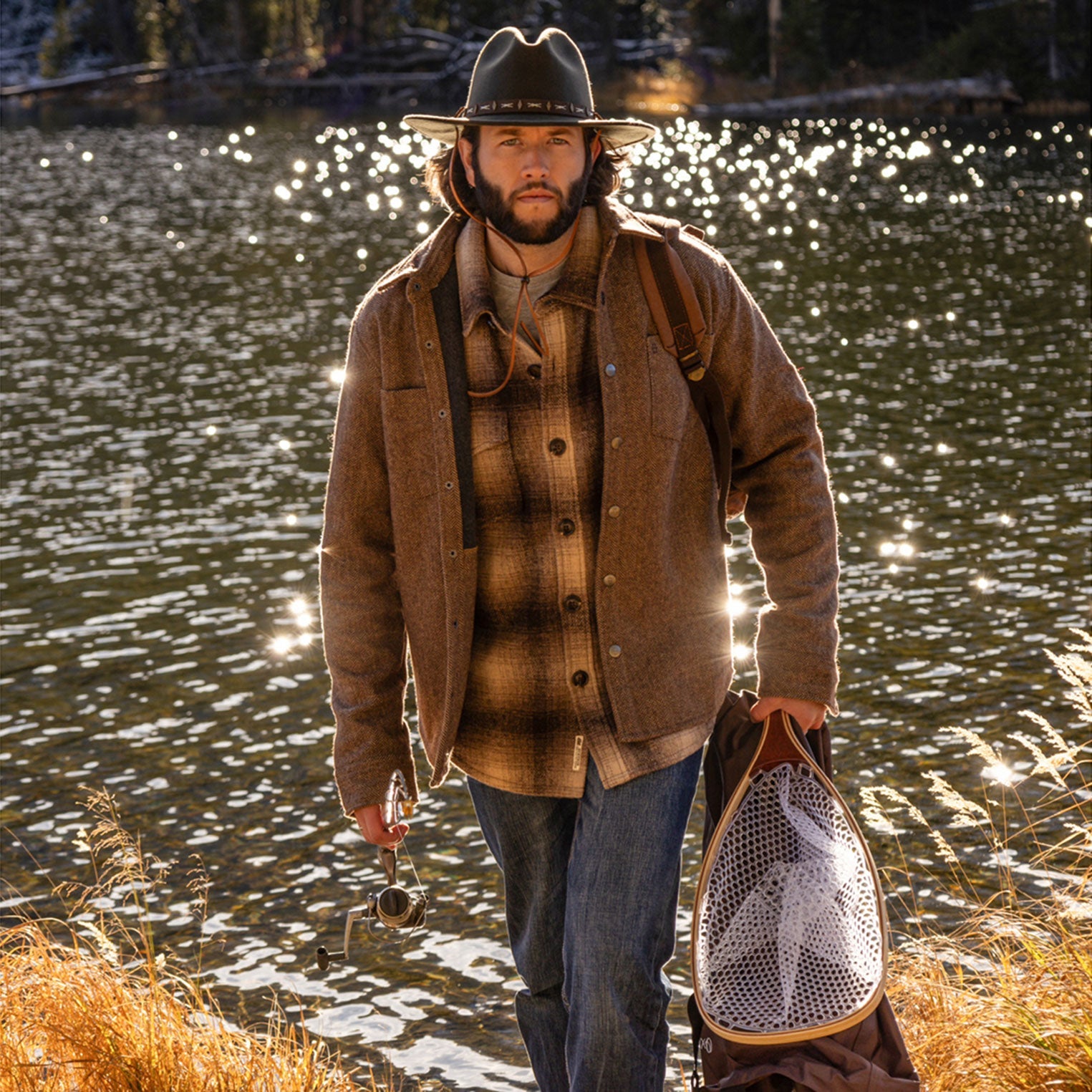 Herringbone Shirt Jacket | Stetson Brown