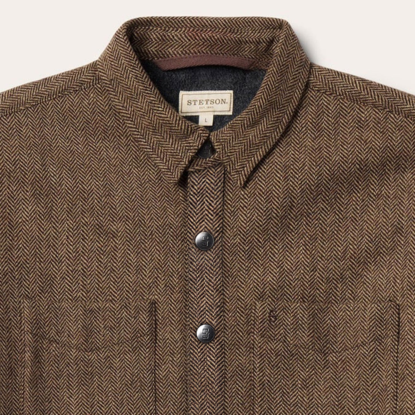 Herringbone Shirt Jacket | Stetson Brown