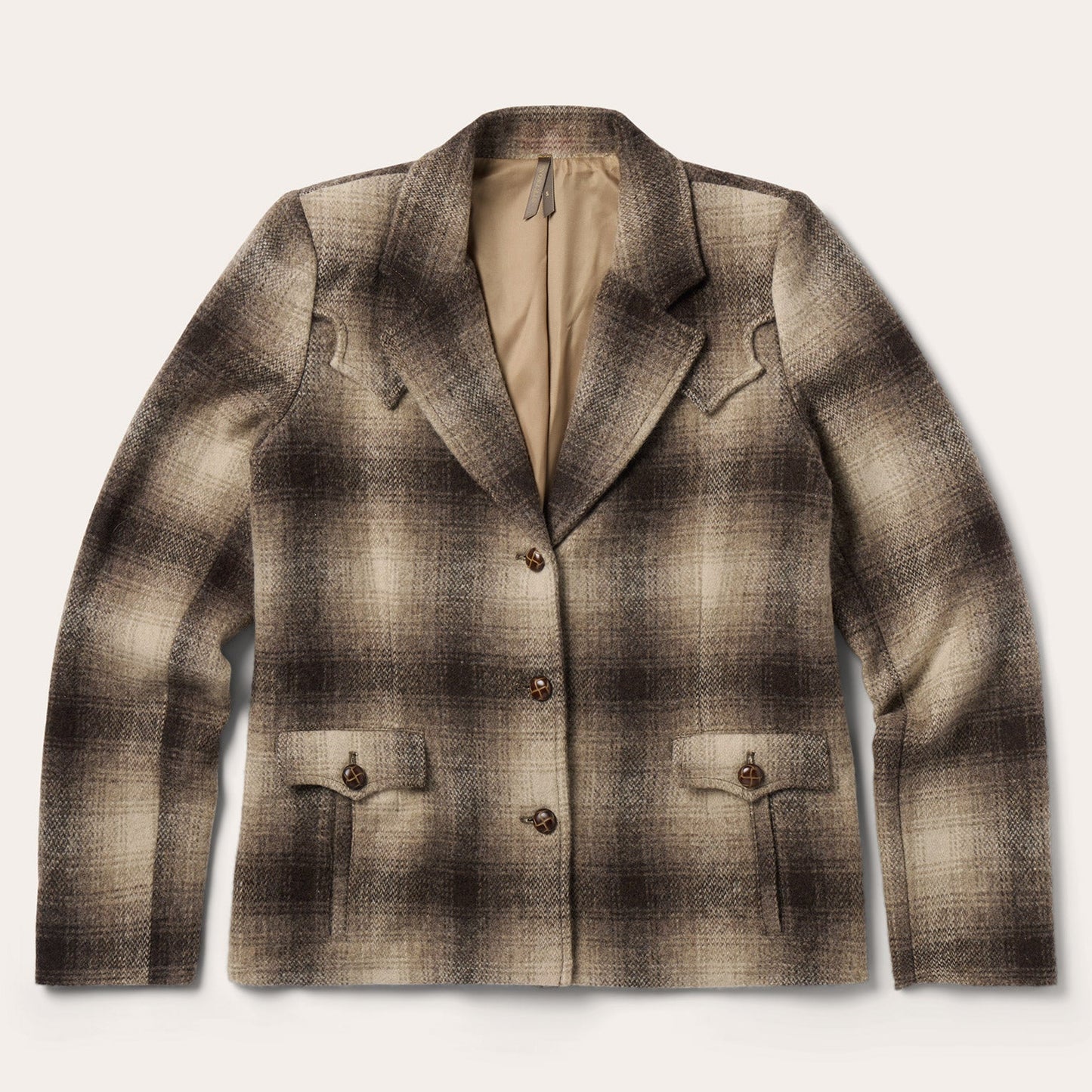 Wool Plaid Western Blazer | Stetson Brown