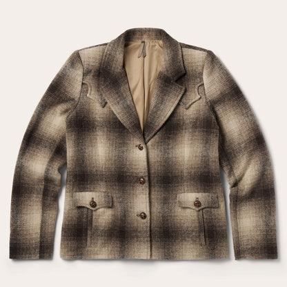 Wool Plaid Western Blazer | Stetson Brown