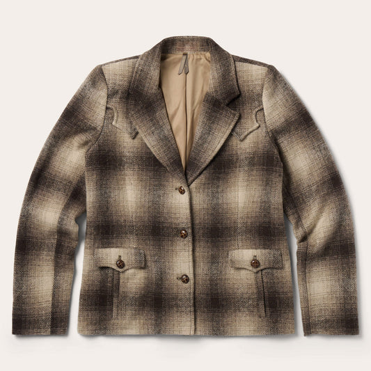 Wool Plaid Western Blazer | Stetson Brown