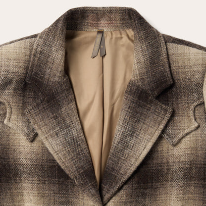 Wool Plaid Western Blazer | Stetson Brown