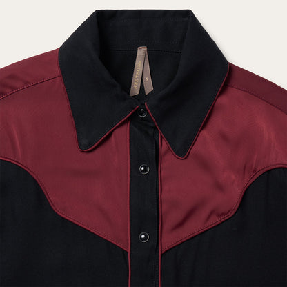 Piped Western Blouse | Stetson Black