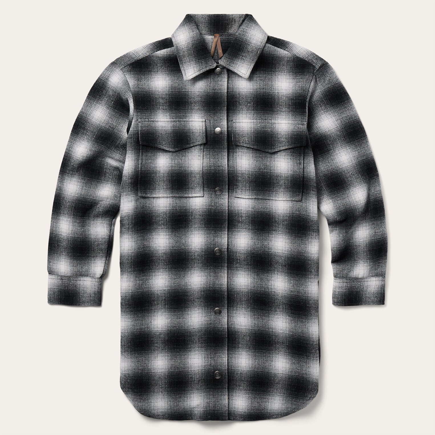 Ombre Oversized Shirt Jacket | Stetson Black