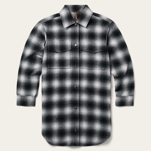 Ombre Oversized Shirt Jacket | Stetson Black