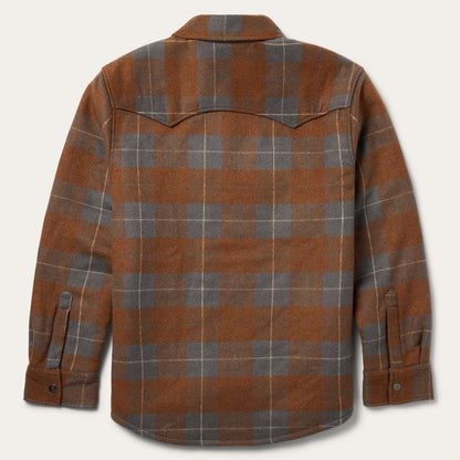 Plaid Western Shirt Jacket | Stetson Brown
