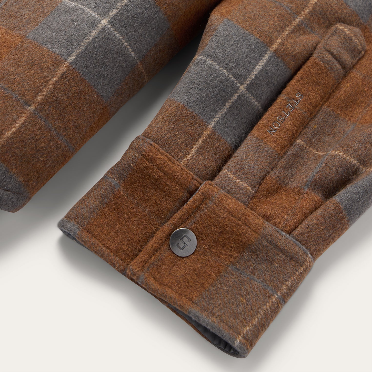 Plaid Western Shirt Jacket | Stetson Brown