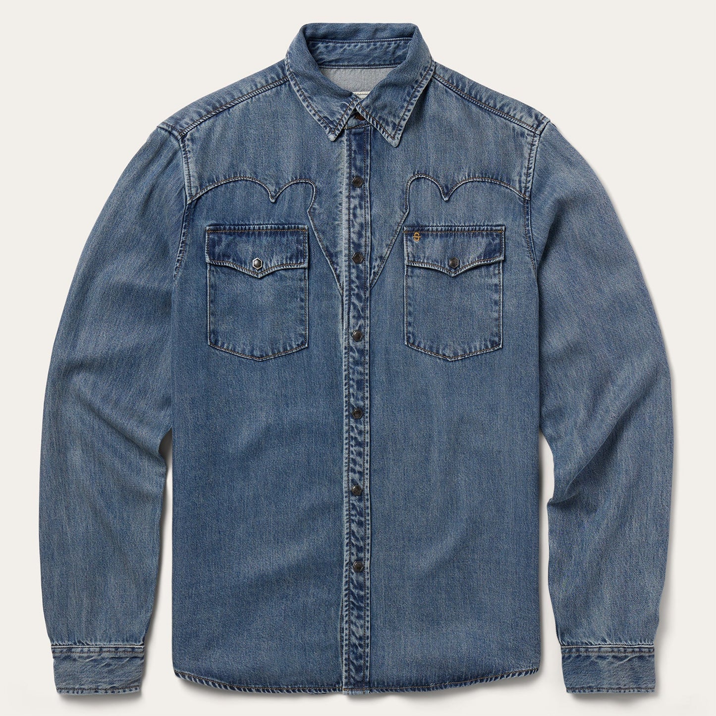Retro Denim Western Shirt | Stetson Blue