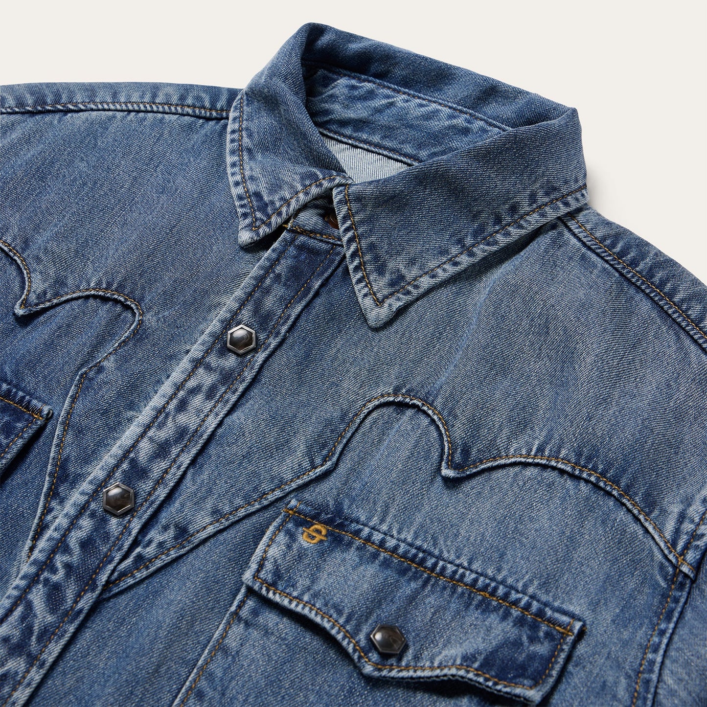 Retro Denim Western Shirt | Stetson Blue