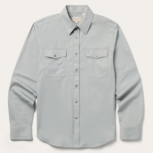 Brushed Twill Western Shirt | Stetson Slate Green