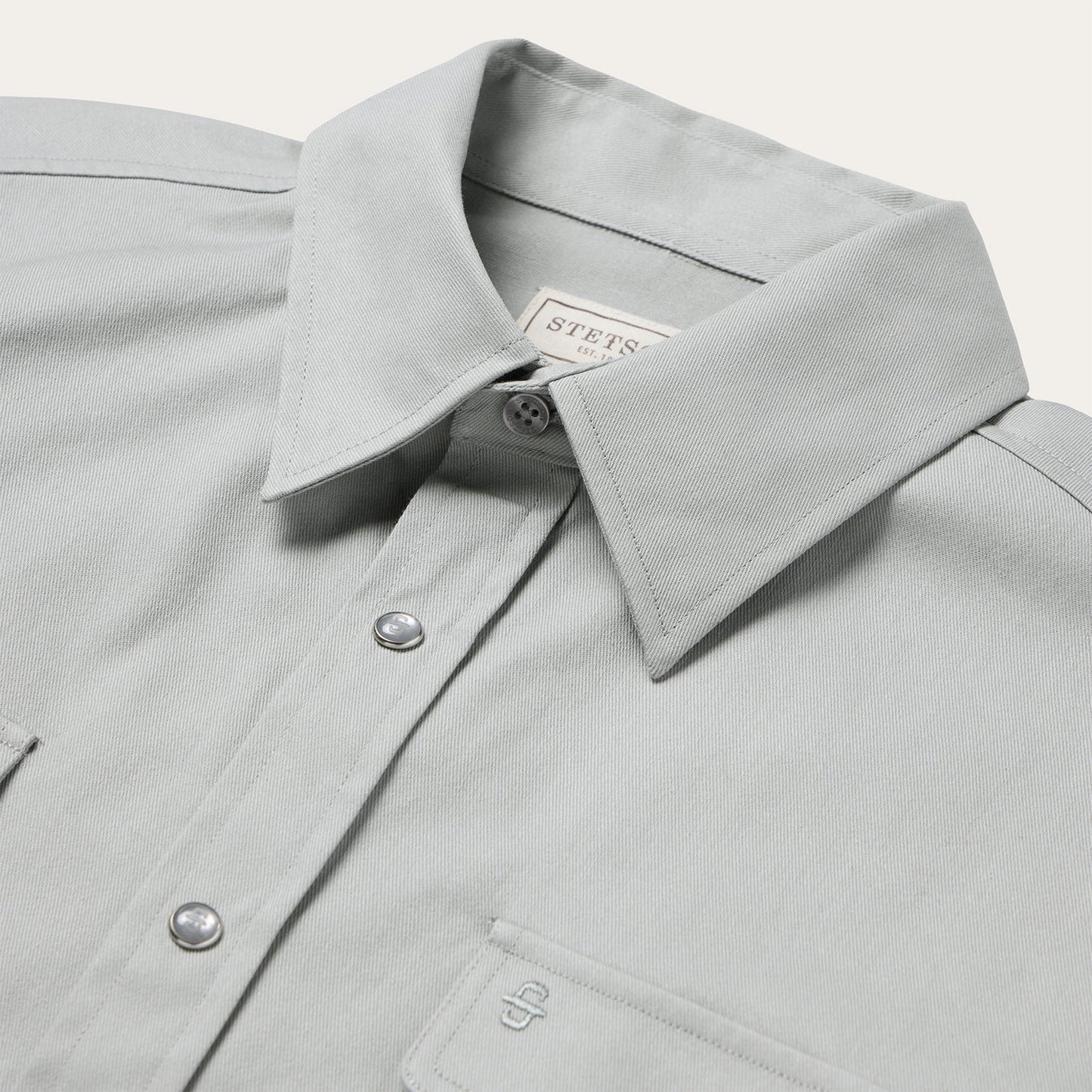 Brushed Twill Western Shirt | Stetson Slate Green