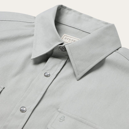 Brushed Twill Western Shirt | Stetson Slate Green