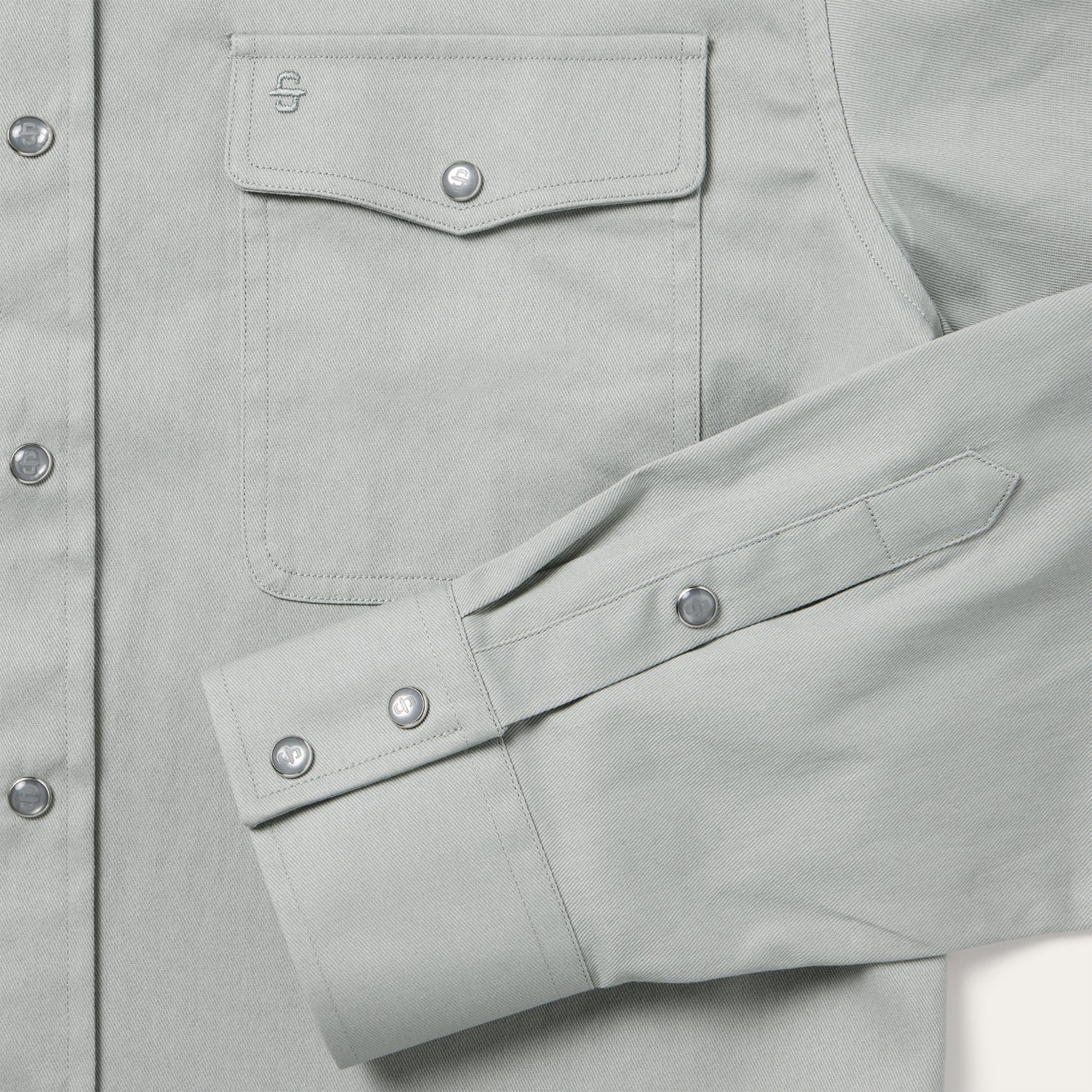 Brushed Twill Western Shirt | Stetson Slate Green