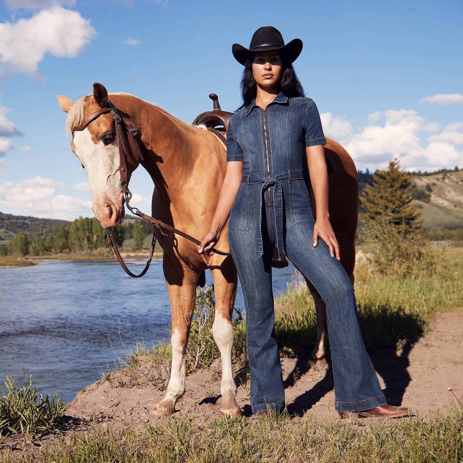 Dark Denim Jumpsuit | Stetson Blue