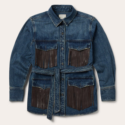 Dark Denim Fringe Jacket | Stetson Blue