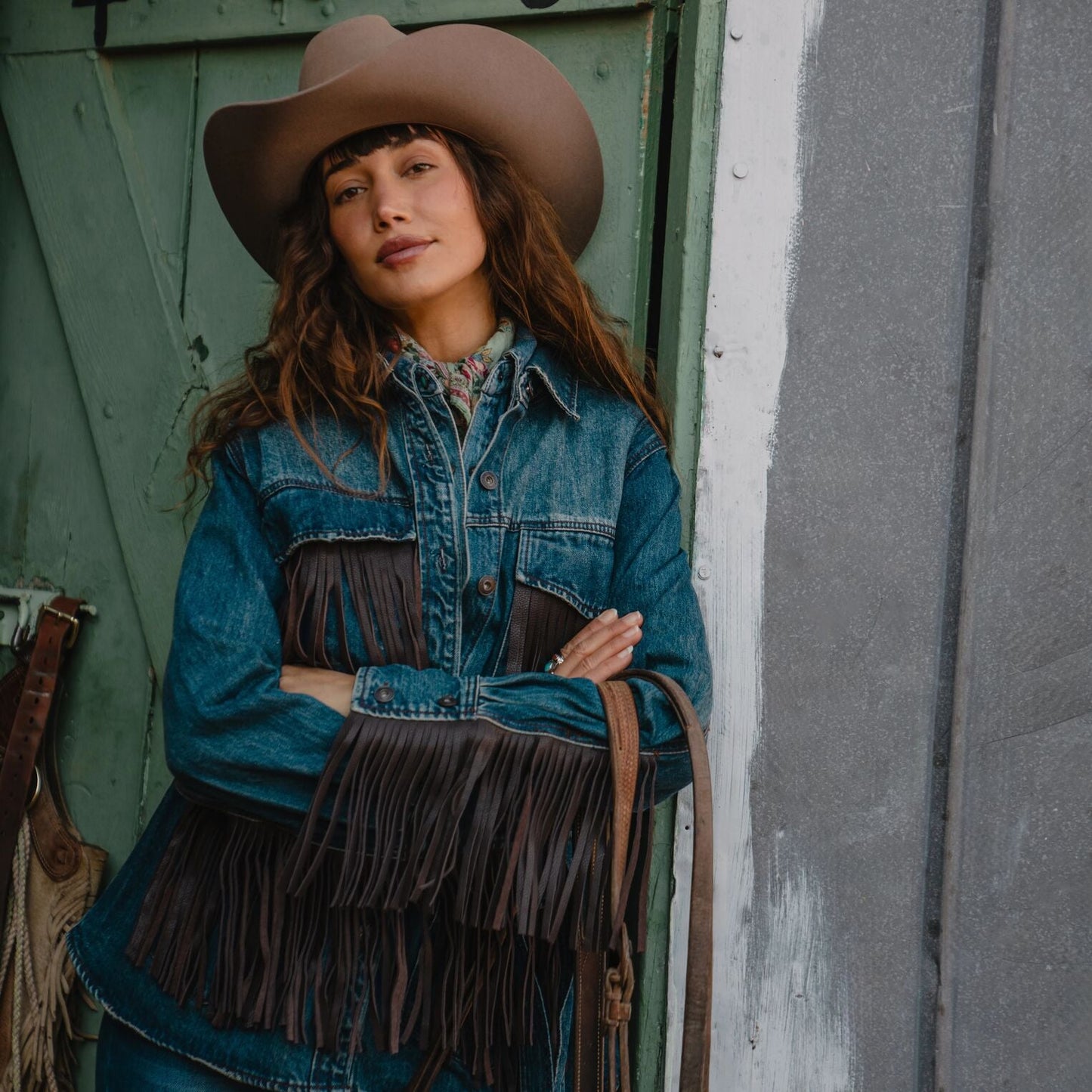 Dark Denim Fringe Jacket | Stetson Blue
