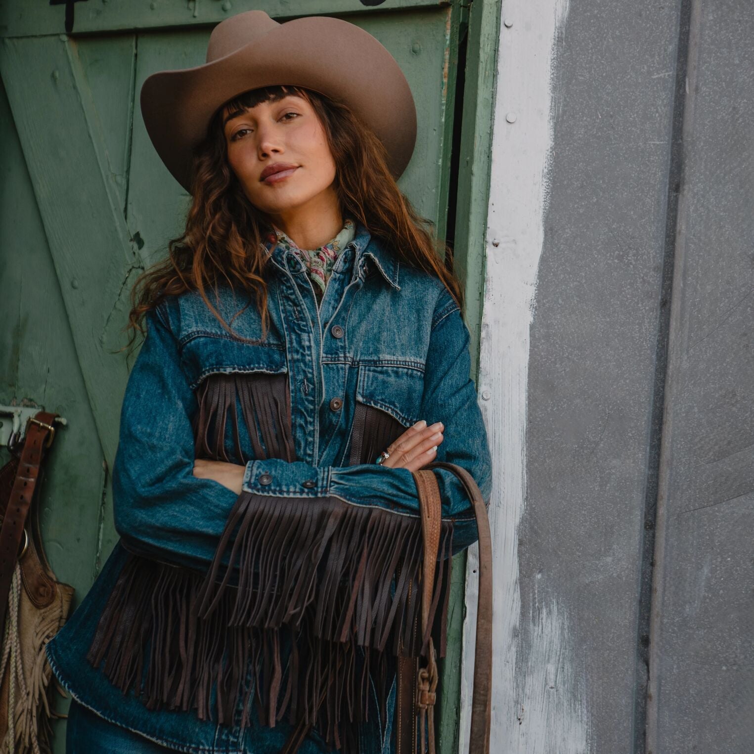 Dark Denim Fringe Jacket | Stetson Blue