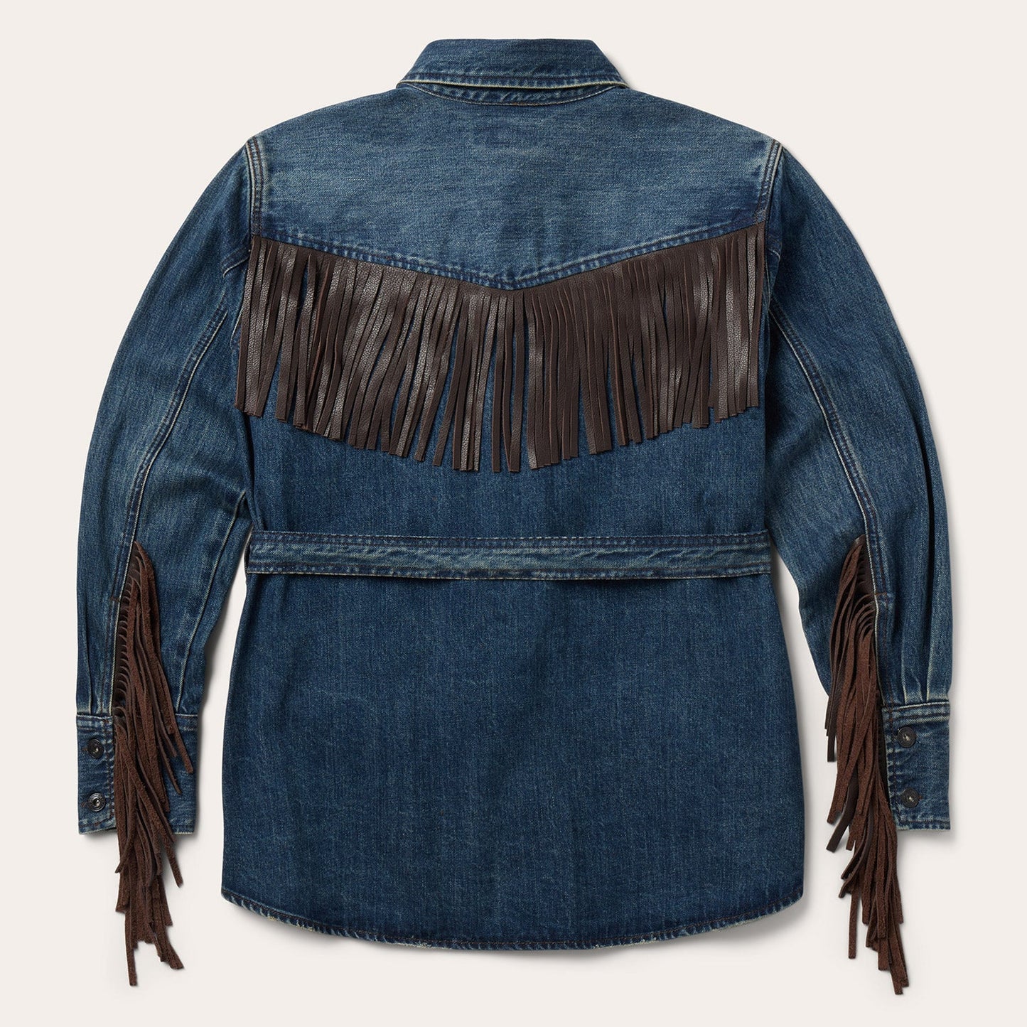 Dark Denim Fringe Jacket | Stetson Blue