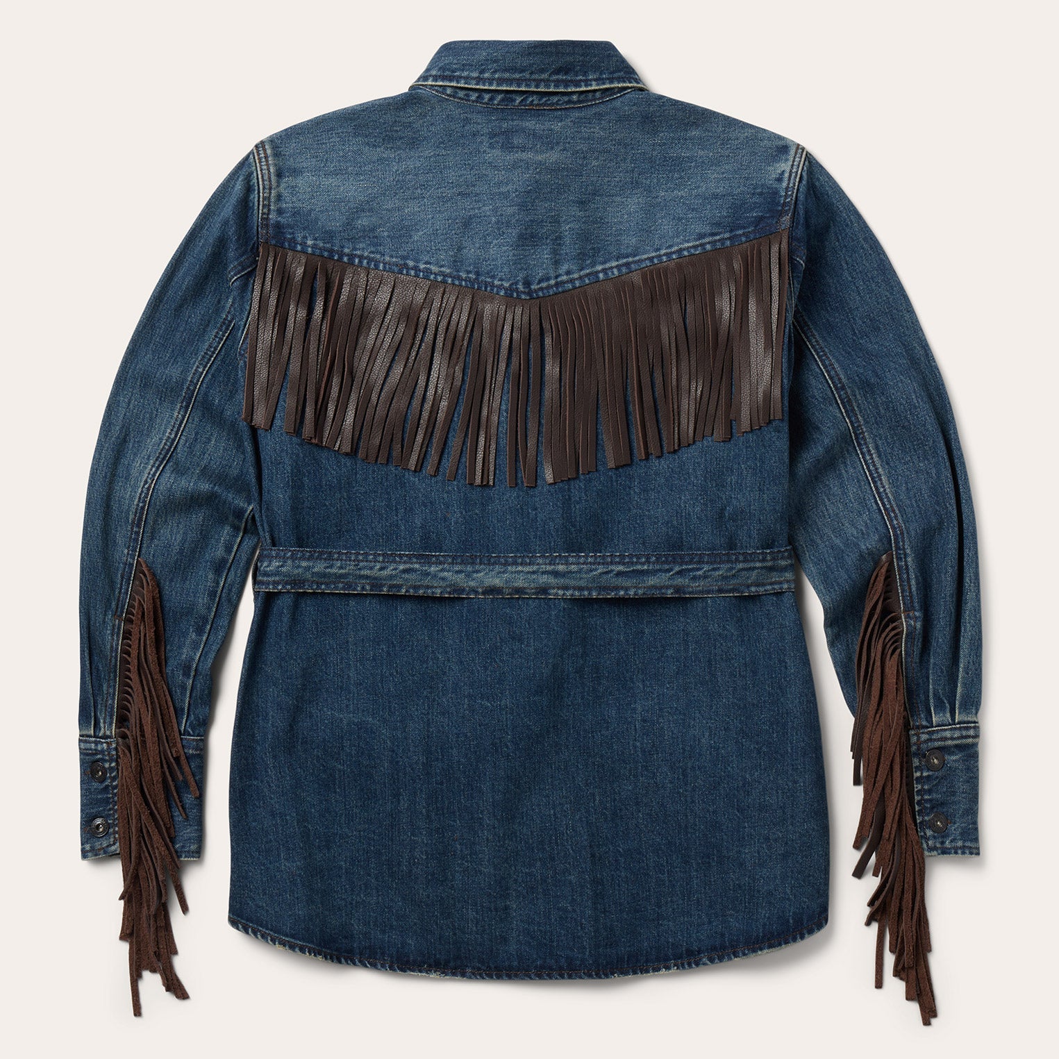 Dark Denim Fringe Jacket | Stetson Blue