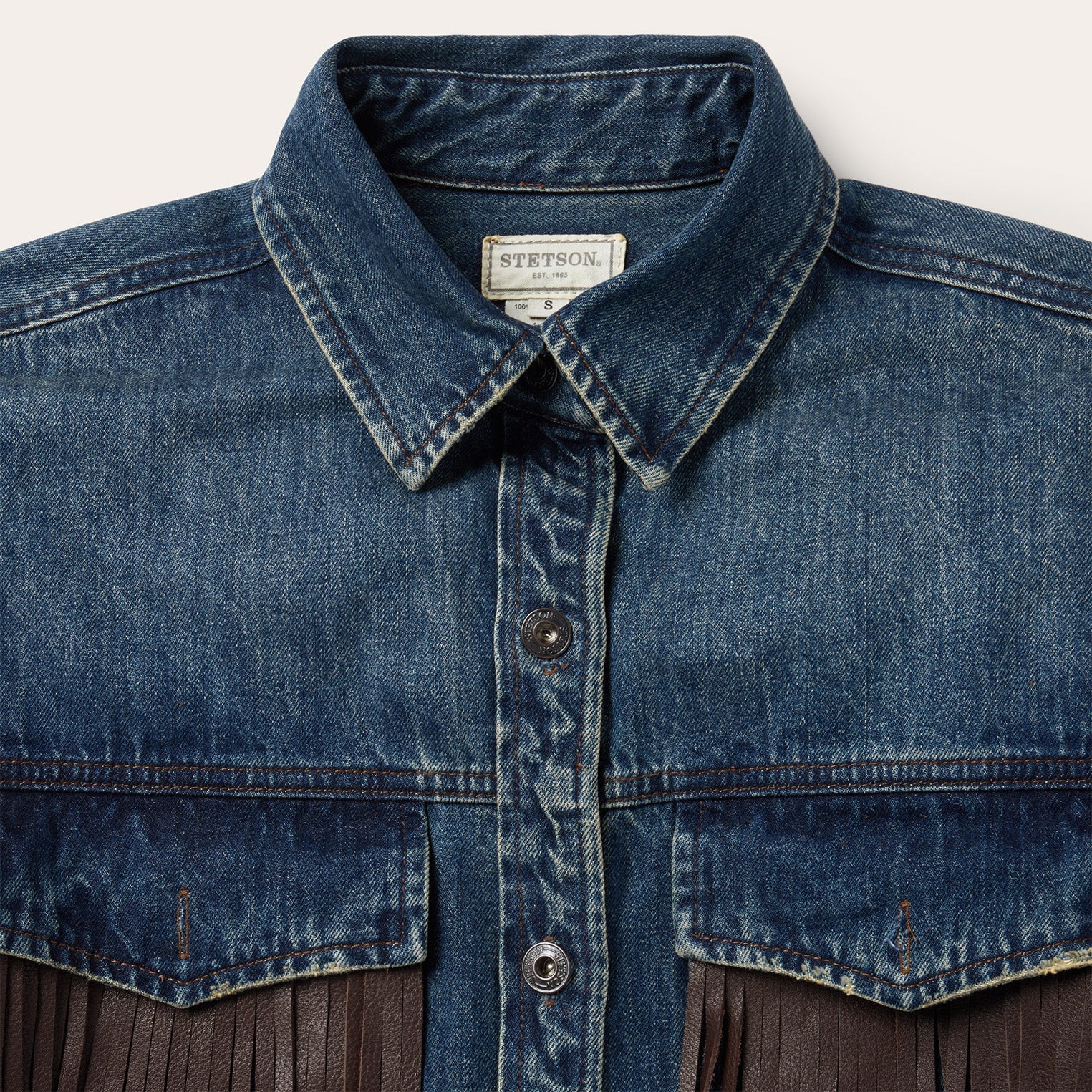 Dark Denim Fringe Jacket | Stetson Blue
