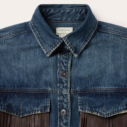 Dark Denim Fringe Jacket | Stetson Blue