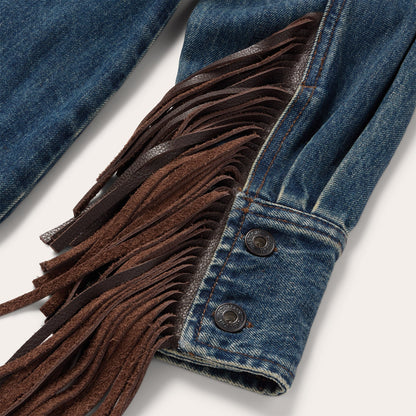 Dark Denim Fringe Jacket | Stetson Blue