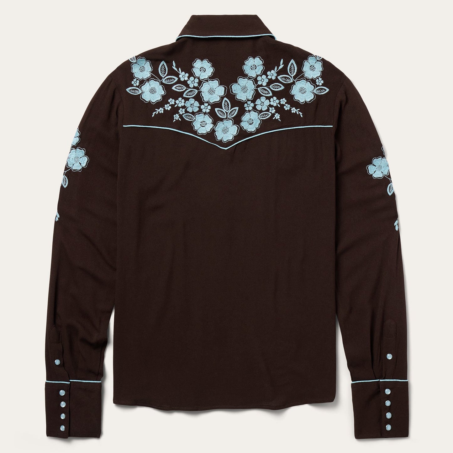Embroidered Retro Western Shirt | Stetson Brown