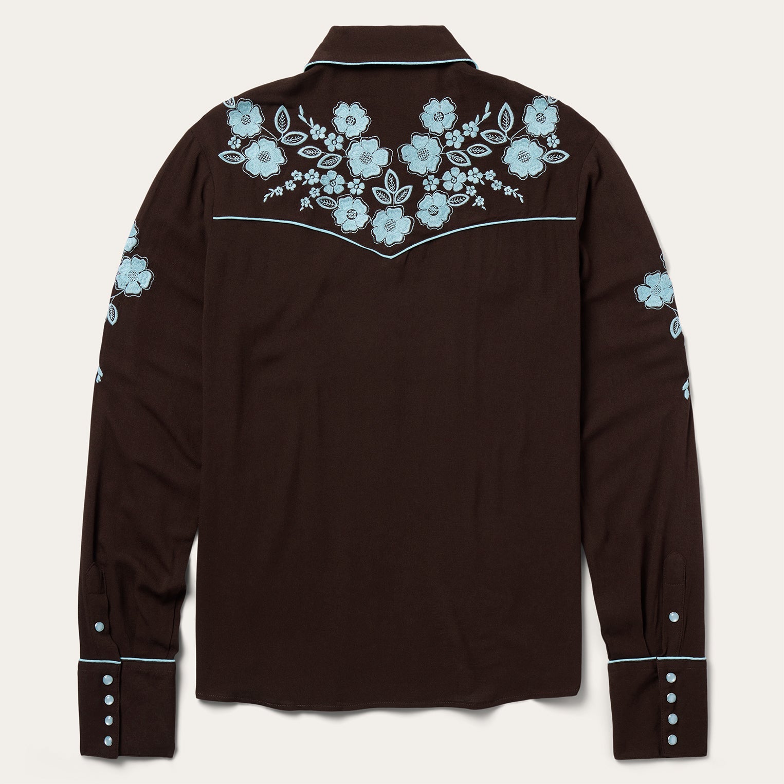 Embroidered Retro Western Shirt | Stetson Brown