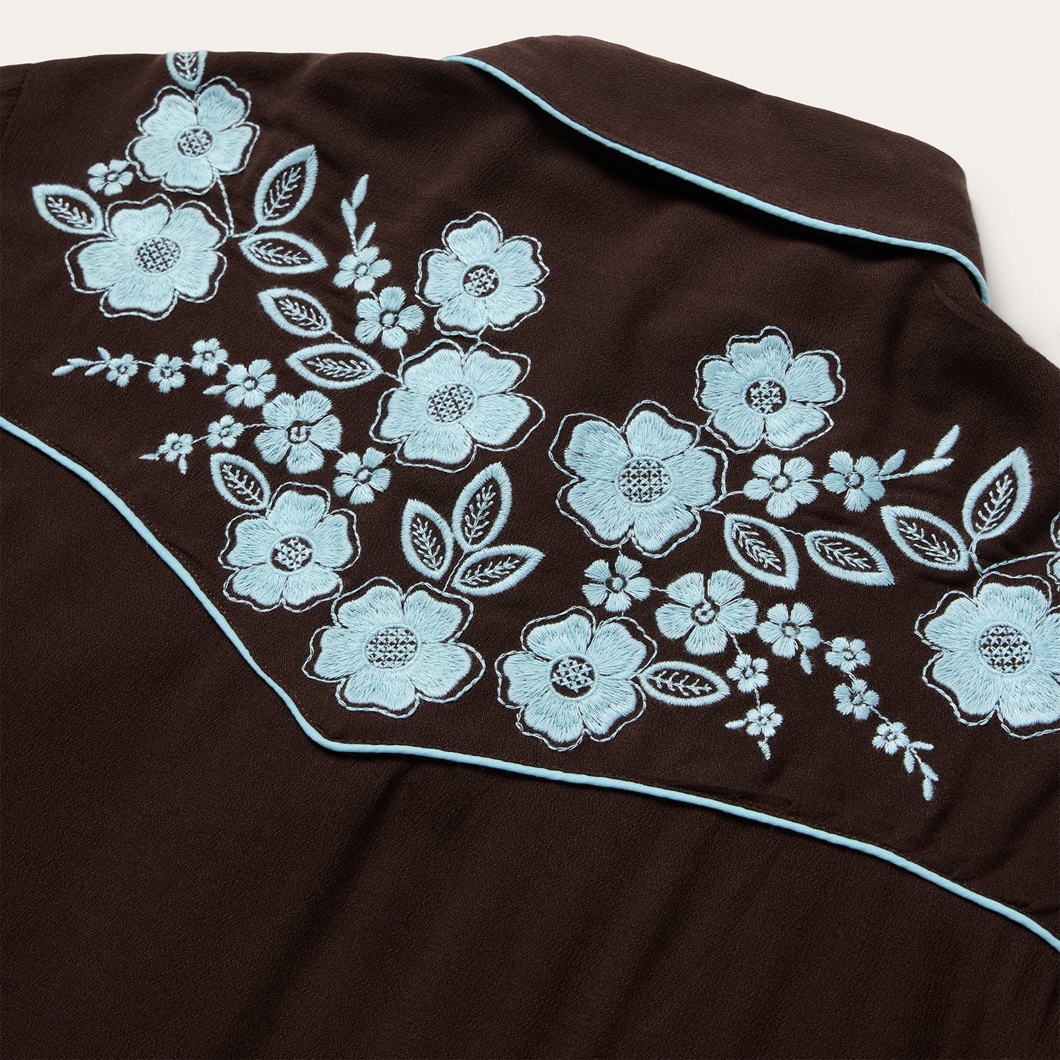 Embroidered Retro Western Shirt | Stetson Brown