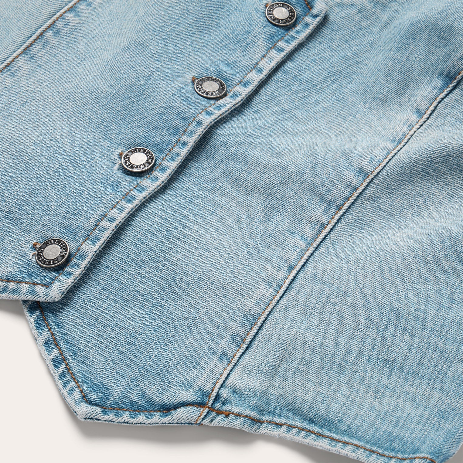 Light Rinse Denim Vest | Stetson Blue