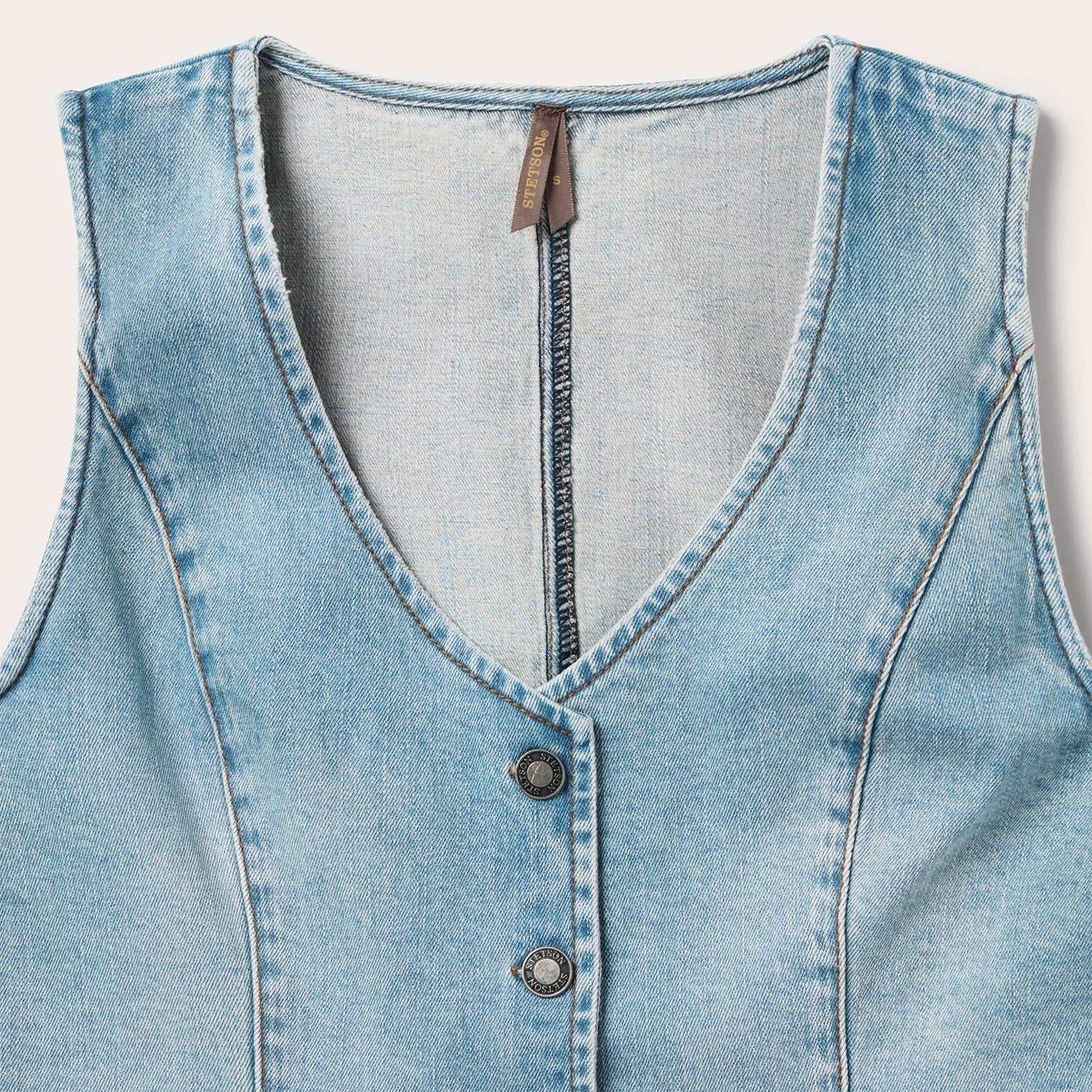 Light Rinse Denim Vest | Stetson Blue