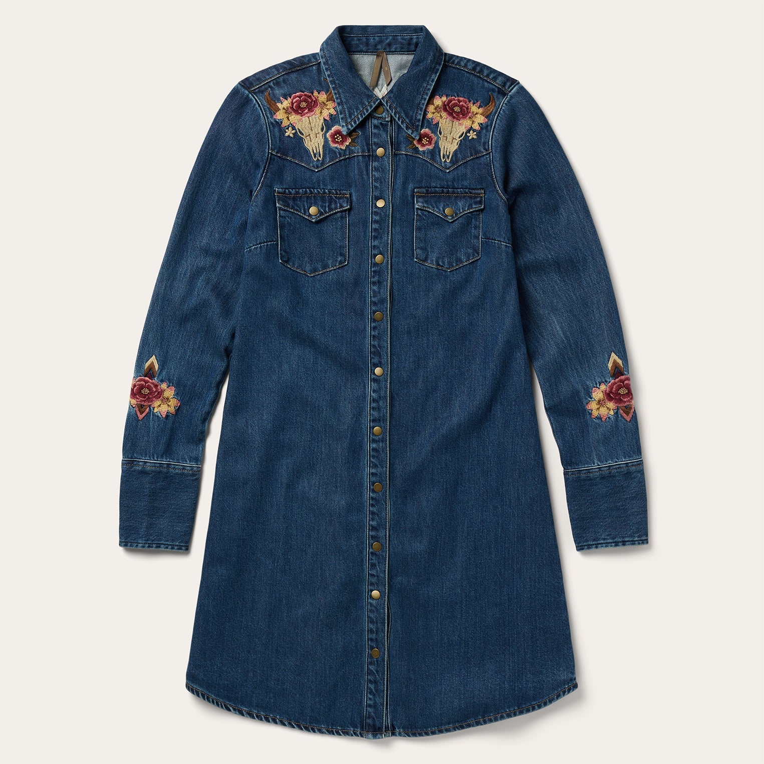 Embroidered Western Shirt Dress | Stetson Blue