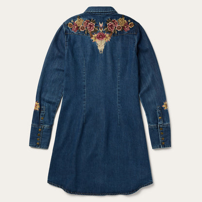 Embroidered Western Shirt Dress | Stetson Blue