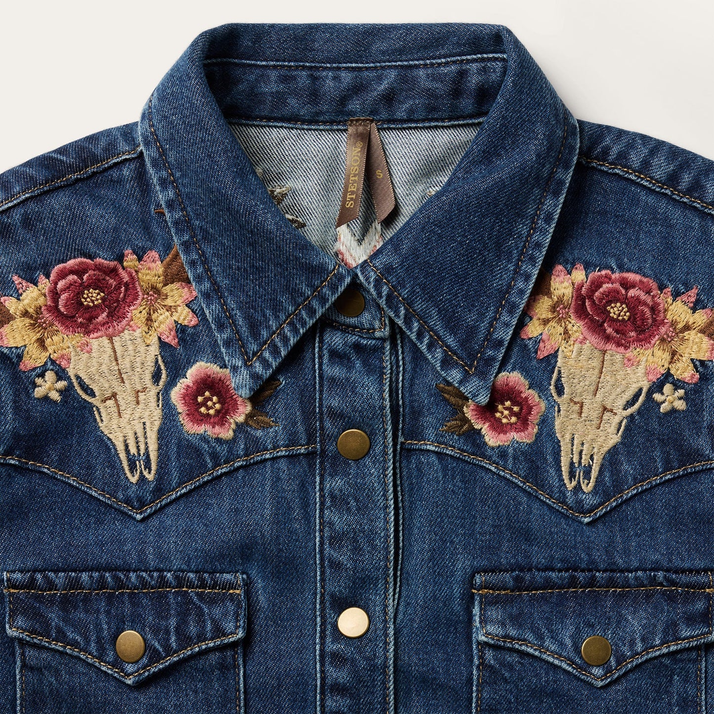 Embroidered Western Shirt Dress | Stetson Blue