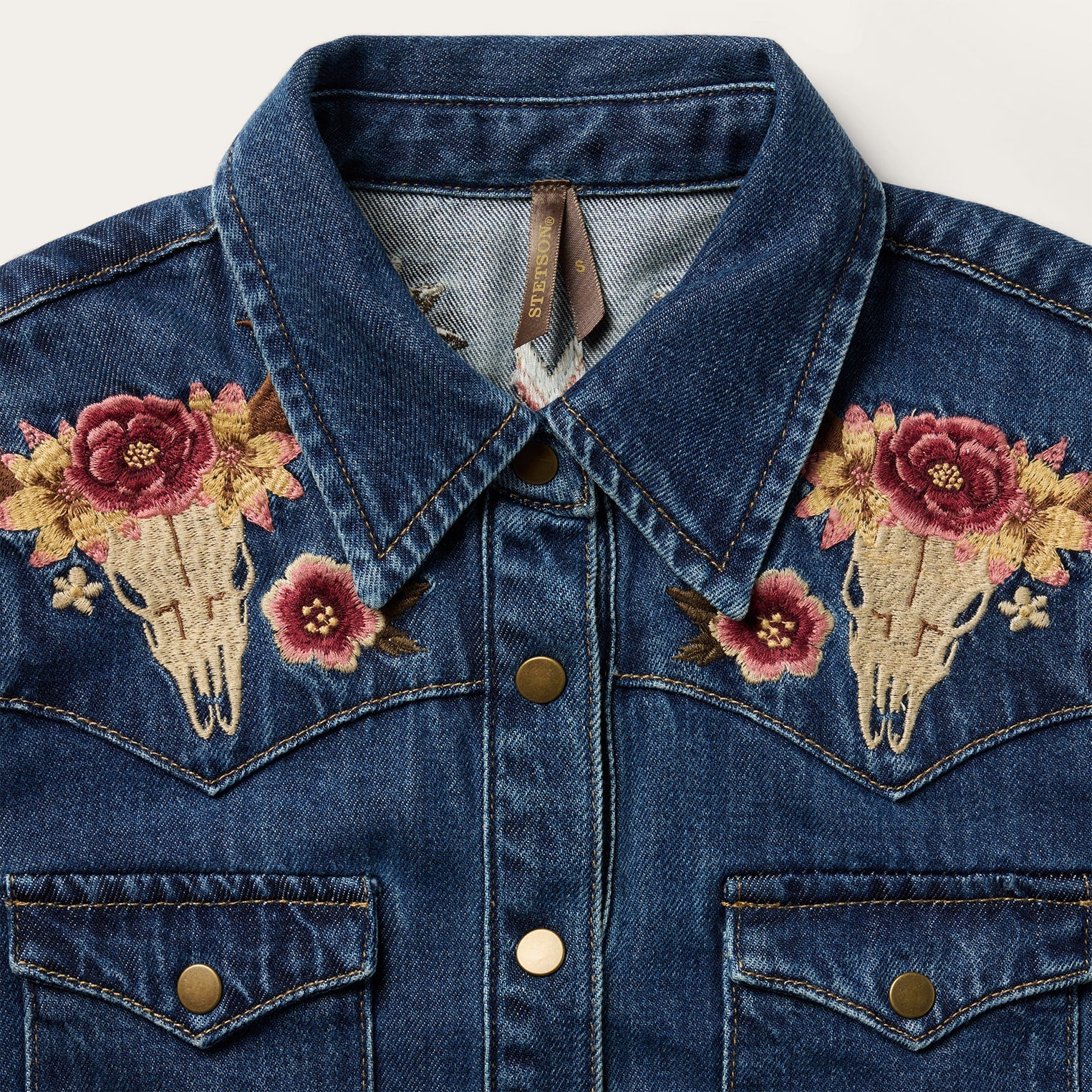 Embroidered Western Shirt Dress | Stetson Blue